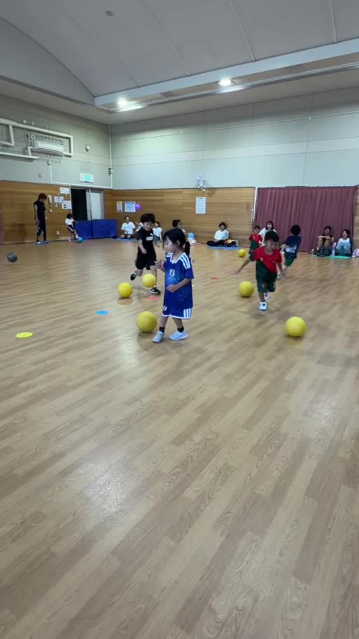 バルシューレで多様なボール運動に取り組む子どもたち